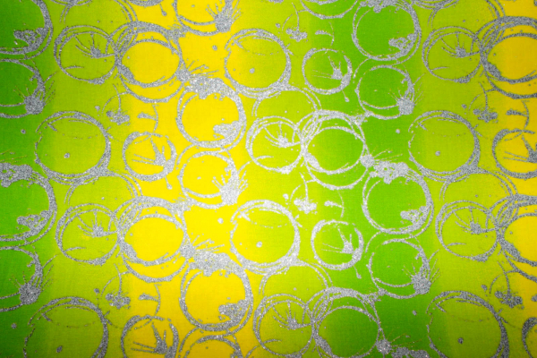Designer-Baumwollstoff Mixology (Rings Ombre) grün/gelb(10 cm)